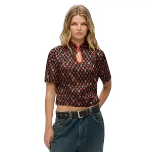 Damenbluse Superdry Mandarin Jacquard image-1