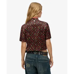 Damenbluse Superdry Mandarin Jacquard image-3