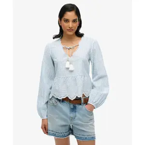 Women's blouse Superdry Fitted Cable Crew Neck image-1