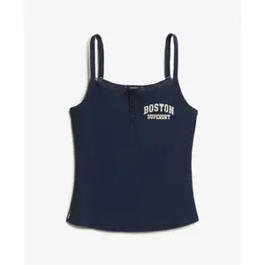 Camiseta sin mangas con botón y estampado para mujer Superdry Athletic Essentials image-0