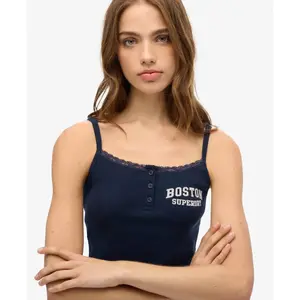 Camiseta sin mangas con botón y estampado para mujer Superdry Athletic Essentials image-4