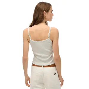 Buttoned tank top with print for women Superdry Athletic Essentials image-3