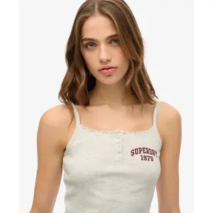Buttoned tank top with print for women Superdry Athletic Essentials image-4