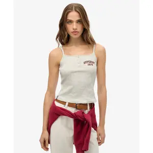 Buttoned tank top with print for women Superdry Athletic Essentials image-2