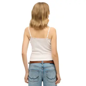 Korte top met kanten rand voor dames Superdry Essential image-2