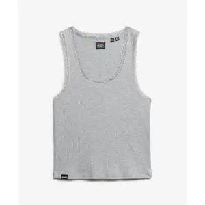 Lace-trimmed tank top for women Superdry Vintage image-0