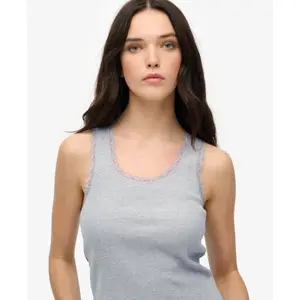 Lace-trimmed tank top for women Superdry Vintage image-4