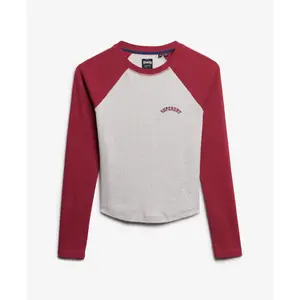 Geribde lange mouwen T-shirt met logo voor dames Superdry Essential image-0