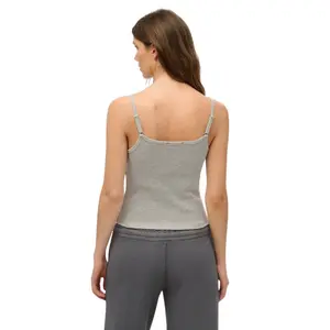 Embroidered Button Tank Top for Women Superdry Athletic Essentials image-3