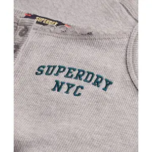 Embroidered Button Tank Top for Women Superdry Athletic Essentials image-5
