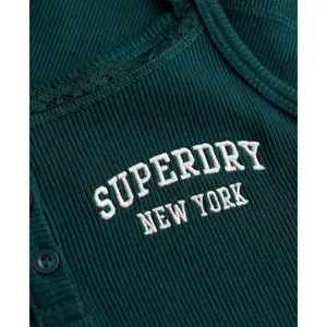 Embroidered Button Tank Top for Women Superdry Athletic Essentials image-5