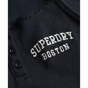 Embroidered Button Tank Top for Women Superdry Athletic Essentials image-5