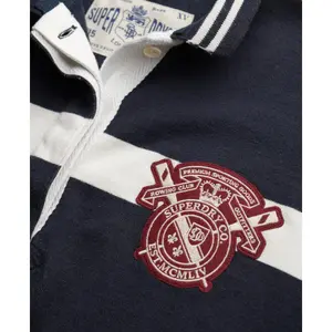 Women's long sleeve striped polo Superdry Crest image-1