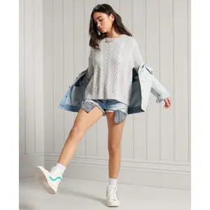 Pull en maille torsadée à épaules tombantes femme Superdry image-1