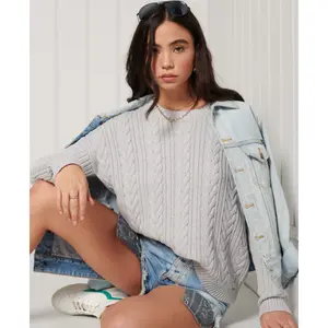 Pull en maille torsadée à épaules tombantes femme Superdry image-2