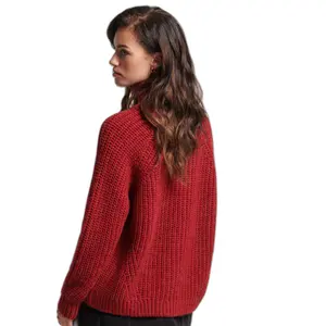Women's loose-fitting turtleneck sweater with stitching Superdry image-2