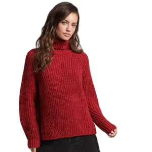 Women's loose-fitting turtleneck sweater with stitching Superdry