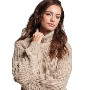 Loose-fitting turtleneck sweater with stitching for women Superdry image-4