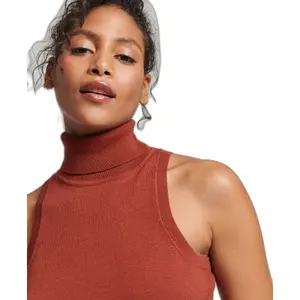 Tanque feminino de gola rulê de lã merino Superdry Studios image-2