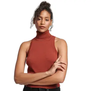 Tanque feminino de gola rulê de lã merino Superdry Studios image-0