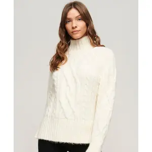 Women's high neck cable knit sweater Superdry image-1