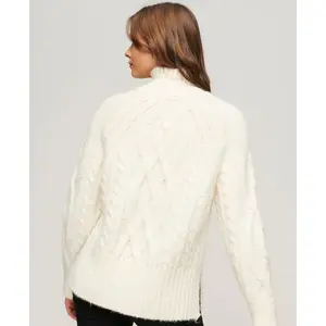 Women's high neck cable knit sweater Superdry image-3