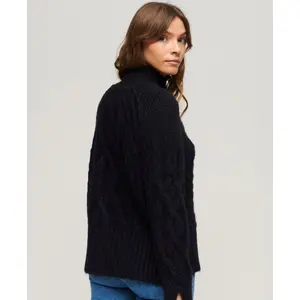 Jersey de cuello alto de punto por cable para mujer Superdry image-2
