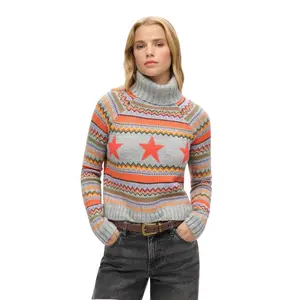 Striped roll-neck jumper with raglan sleeves for women Superdry image-1
