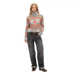 Striped roll-neck jumper with raglan sleeves for women Superdry image-2