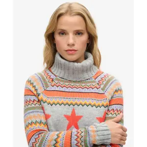 Striped roll-neck jumper with raglan sleeves for women Superdry image-4