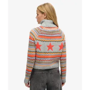 Striped roll-neck jumper with raglan sleeves for women Superdry image-3