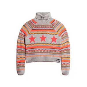 Striped roll-neck jumper with raglan sleeves for women Superdry image-0