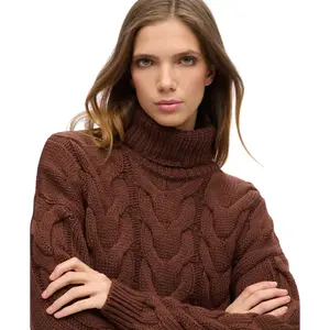 Twisted knit polo top with chain for women Superdry image-4