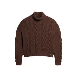 Twisted knit polo top with chain for women Superdry image-0