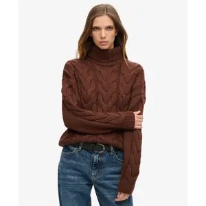 Twisted knit polo top with chain for women Superdry image-1