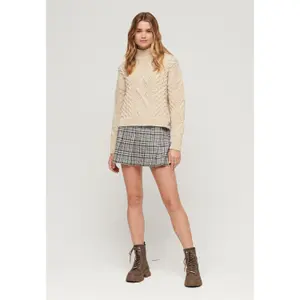 Women's knitted polo sweater Superdry Aran Cable image-1