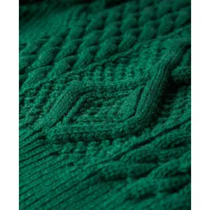 Women's cable knit polo jumper Superdry Aran image-5