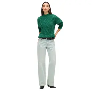 Women's cable knit polo jumper Superdry Aran image-1