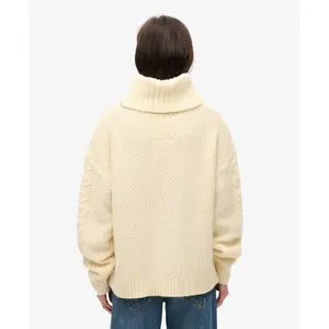 Jersey de cuello alto de punto trenzado mujer Superdry image-4