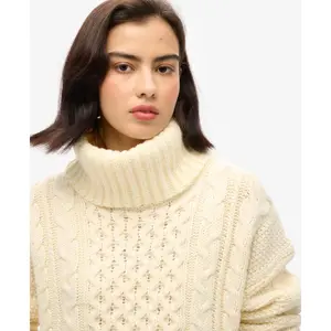 Jersey de cuello alto de punto trenzado mujer Superdry image-5