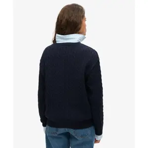 Pullover oversize a coste con scollo a V donna Superdry image-3