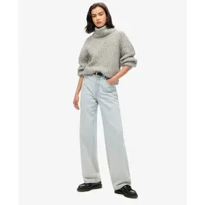 Sweater côtelé escovado com decote amplo feminino Superdry image-1