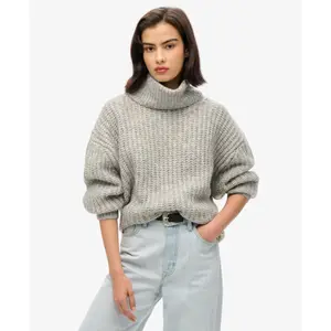 Sweater côtelé escovado com decote amplo feminino Superdry image-2