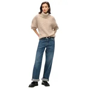 Brushed ribbed jumper with wide neckline for women Superdry image-1