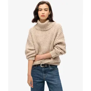 Brushed ribbed jumper with wide neckline for women Superdry image-2