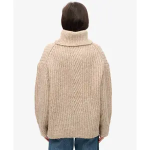 Brushed ribbed jumper with wide neckline for women Superdry image-3