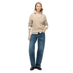Oversized twisted knit V-neck pullover for women Superdry image-1