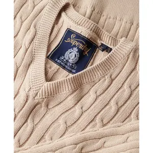 Oversized twisted knit V-neck pullover for women Superdry image-4