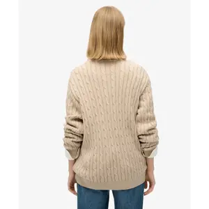 Oversized twisted knit V-neck pullover for women Superdry image-2