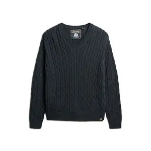 Oversized twisted knit V-neck pullover for women Superdry image-0